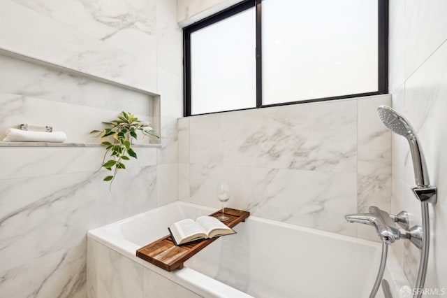 bathroom with a bath