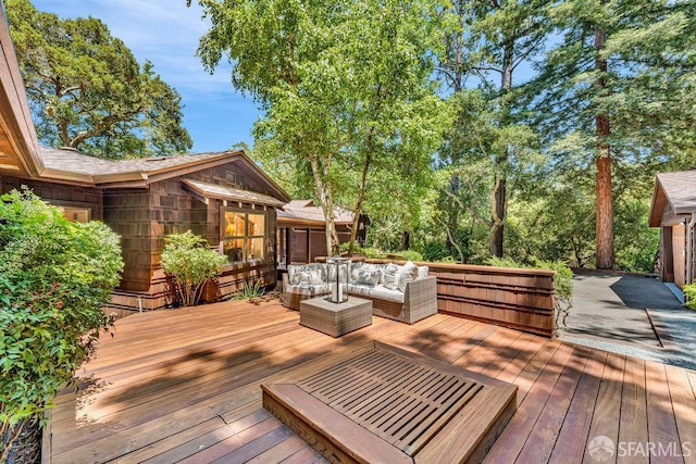 35 Ardilla Rd, Orinda, CA 94563 - wooden deck featuring outdoor lounge area