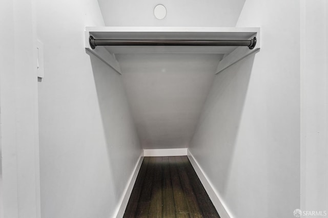 spacious closet featuring hardwood / wood-style floors