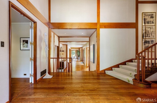 hallway featuring wood finished floors