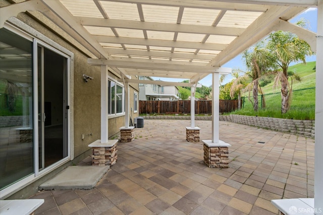 3642 Mallard Way, Antioch, CA 94509 - view of patio / terrace with a pergola, central AC, and a fenced backyard
