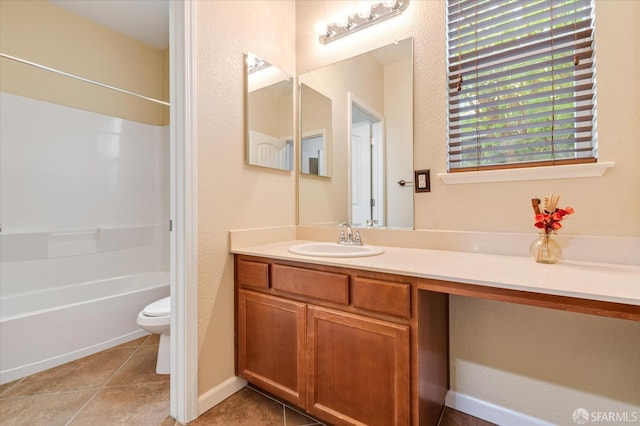3642 Mallard Way, Antioch, CA 94509 - bathroom with vanity, tile patterned flooring, washtub / shower combination, and toilet