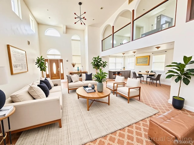 4600 Nelson St, Fremont, CA 94538 - living room featuring a towering ceiling and baseboards