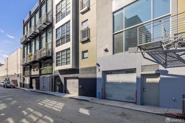 view of property featuring a garage