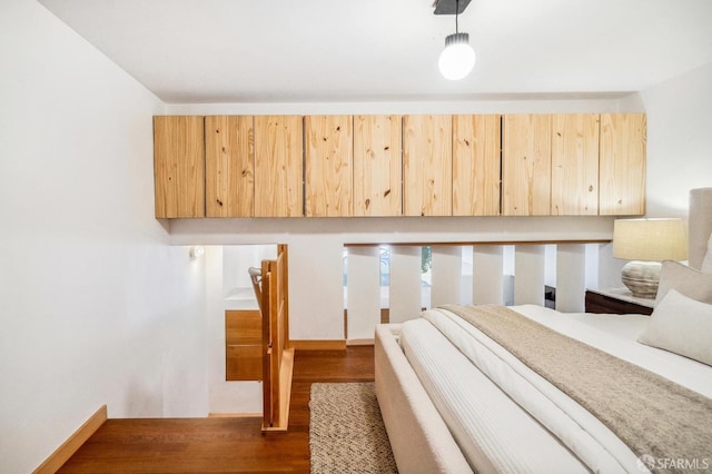 view of sauna with hardwood / wood-style floors