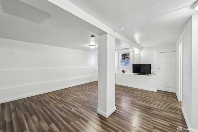 1527 Palou Ave, San Francisco, CA 94124 - finished below grade area featuring dark wood finished floors and baseboards