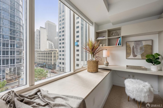 301 Mission St Unit 6J, San Francisco, CA 94105 - bedroom featuring a view of city and carpet flooring