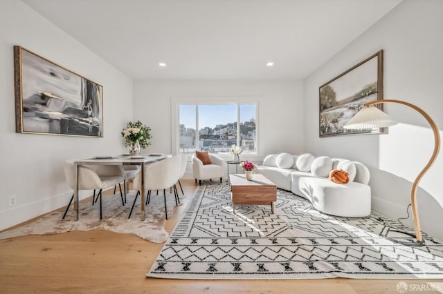 31 Romolo Pl Unit 6, San Francisco, CA 94133 - living room with recessed lighting, baseboards, and wood finished floors