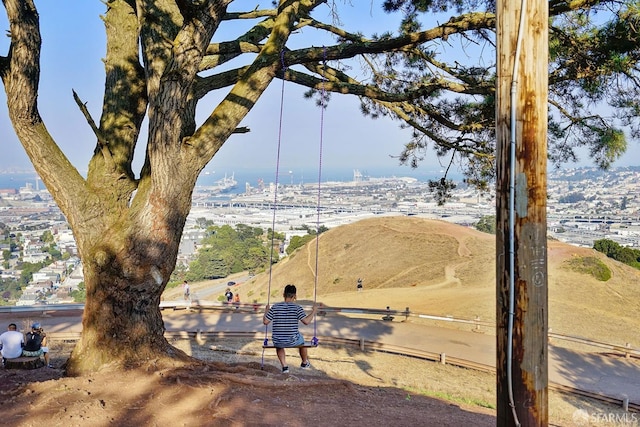 exterior space featuring a mountain view