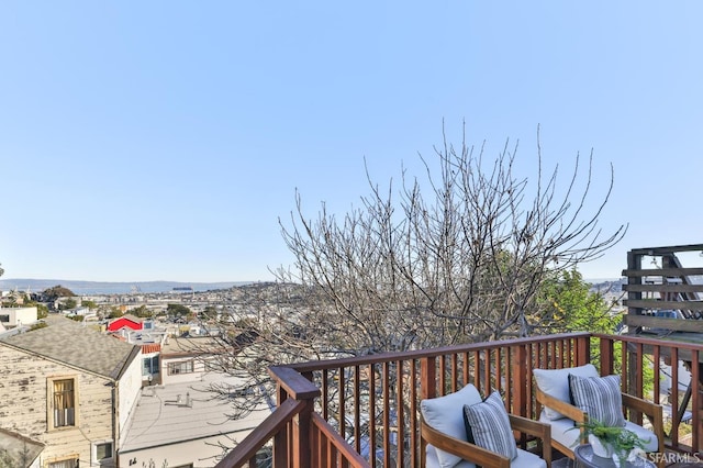 wooden balcony with a deck