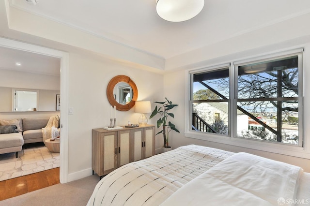 bedroom featuring carpet flooring