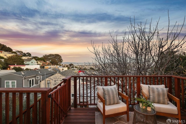 view of deck at dusk