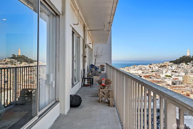 balcony with a water view