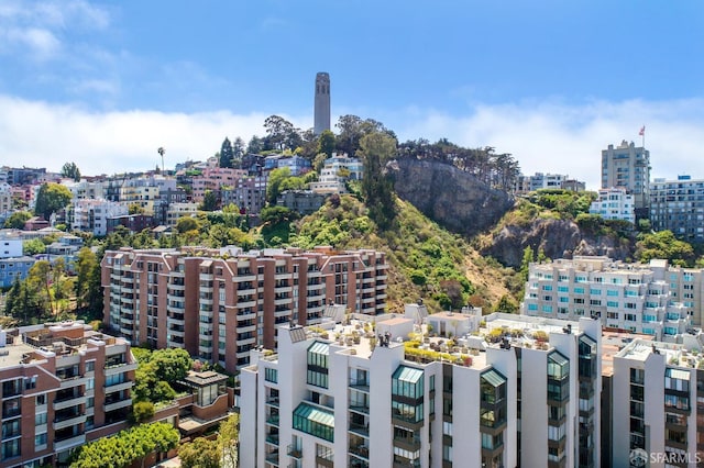 aerial view featuring a view of city