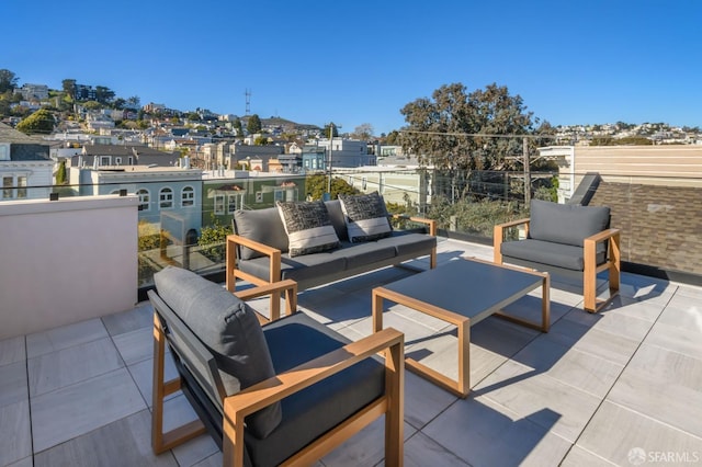 view of patio / terrace featuring outdoor lounge area and a balcony