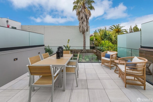 view of patio featuring outdoor dining space