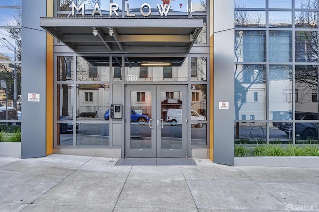 entrance to property with french doors