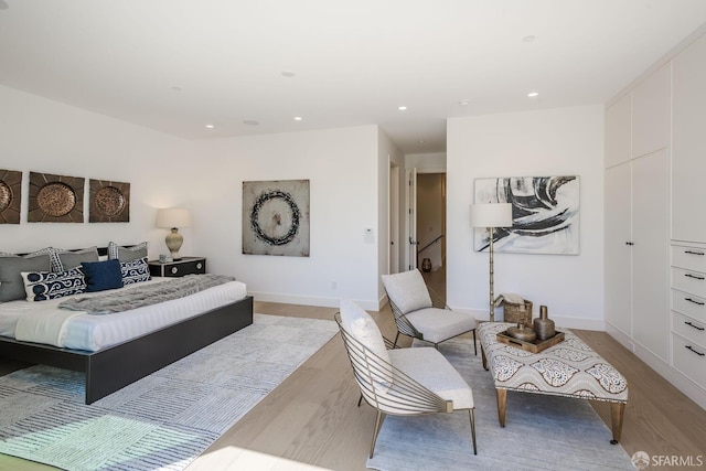 3537 23rd St Unit A, San Francisco, CA 94110 - bedroom featuring baseboards, recessed lighting, and light wood finished floors