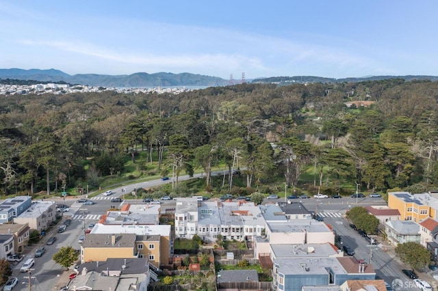 aerial view with a residential view and a mountain view