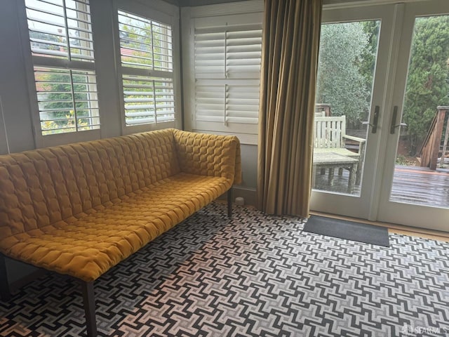 interior space with french doors