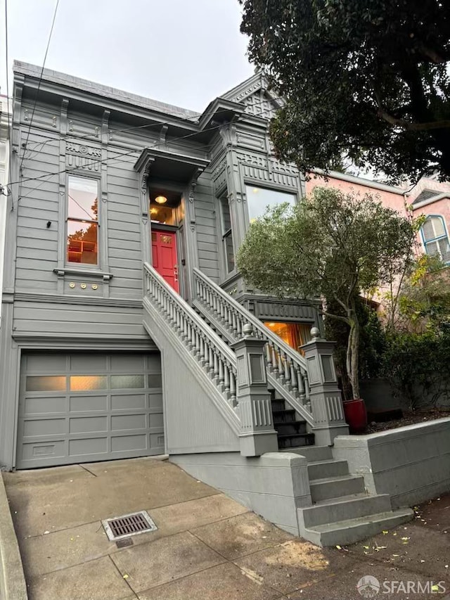 view of front of house with a garage