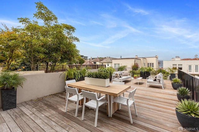 deck featuring an outdoor hangout area