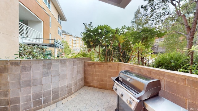 view of patio with grilling area