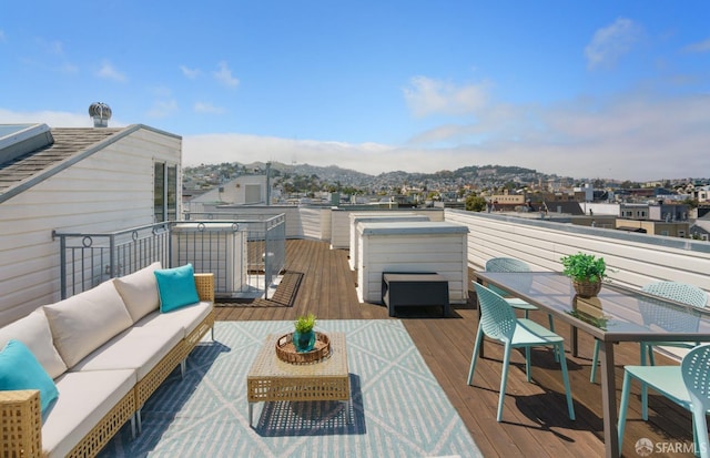 3310 19th St Unit 303, San Francisco, CA 94110 - wooden terrace with an outdoor hangout area and outdoor dining area