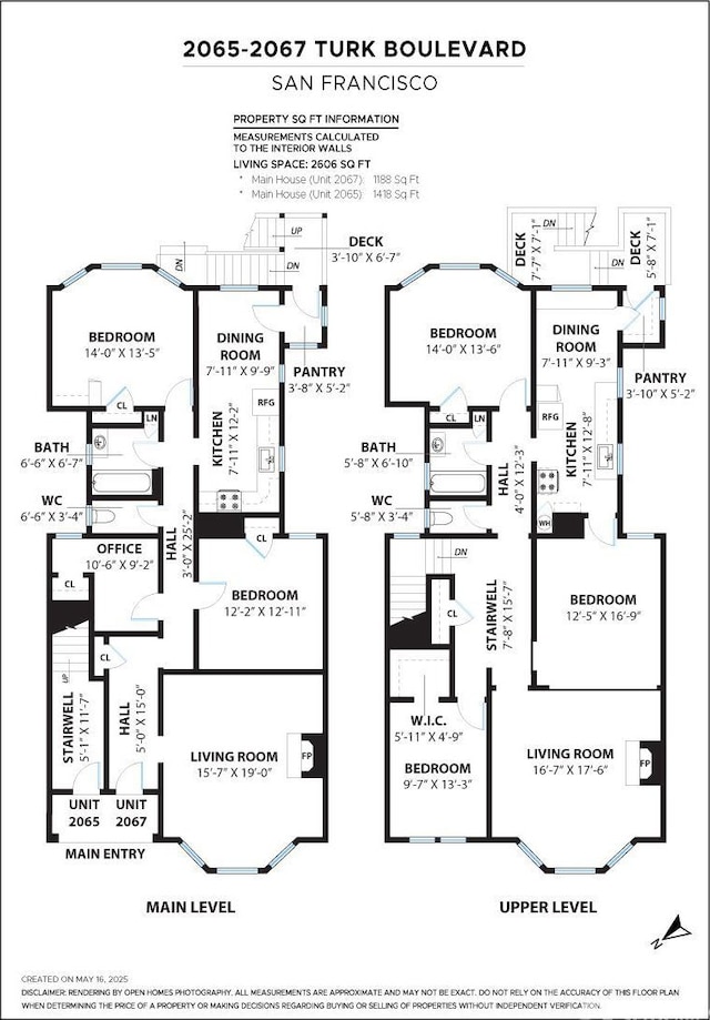 2065-2067 Turk Blvd, San Francisco, CA 94115 - property floor plan