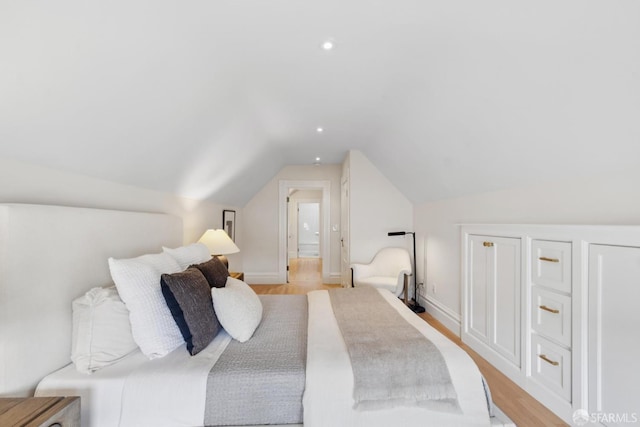 2531 Gough St, San Francisco, CA 94123 - bedroom with lofted ceiling and light wood-type flooring
