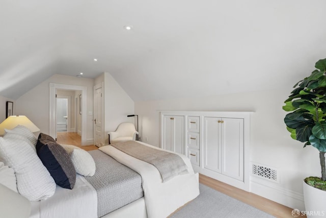 2531 Gough St, San Francisco, CA 94123 - bedroom with light wood-style floors and vaulted ceiling