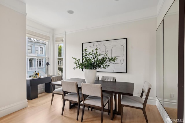 2531 Gough St, San Francisco, CA 94123 - dining room with light wood-type flooring and baseboards