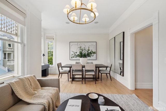 2531 Gough St, San Francisco, CA 94123 - dining space with a chandelier and light wood-type flooring