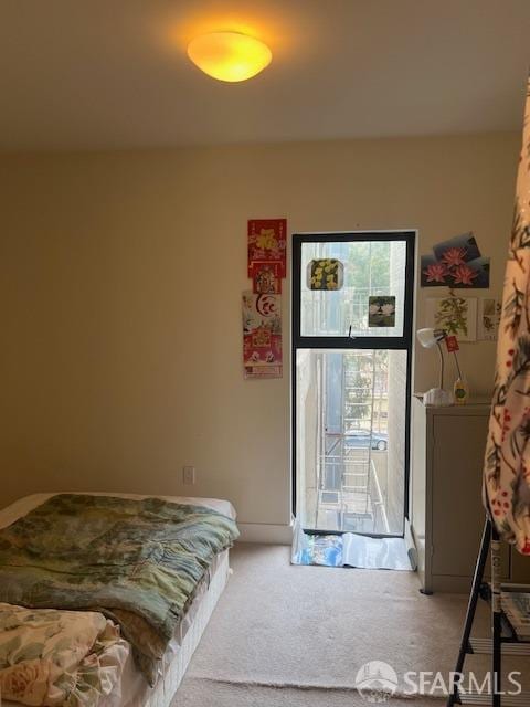 bedroom with carpet floors