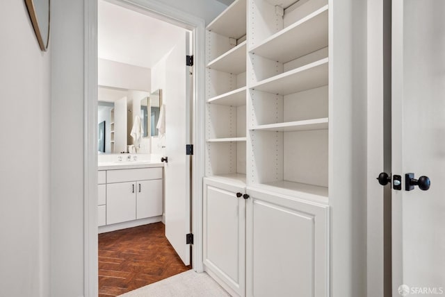 interior space with vanity
