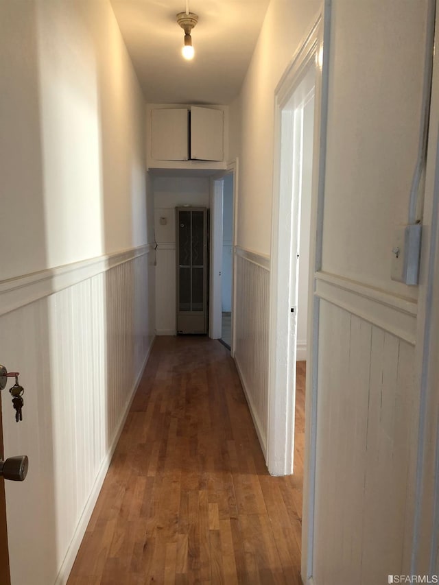 hallway with light wood-type flooring