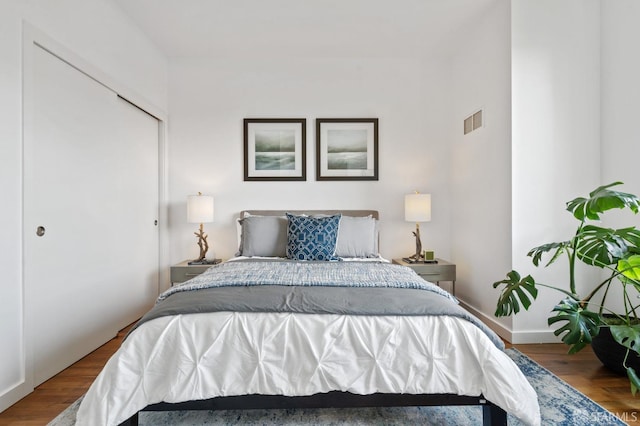 bedroom featuring hardwood / wood-style floors