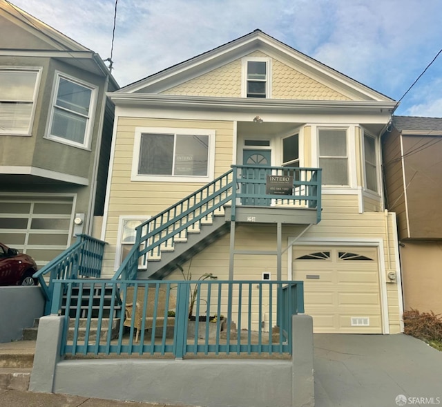 view of front of home featuring a garage