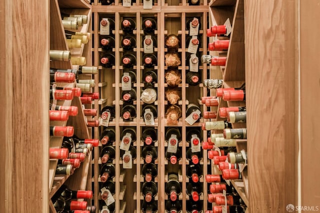 view of wine cellar