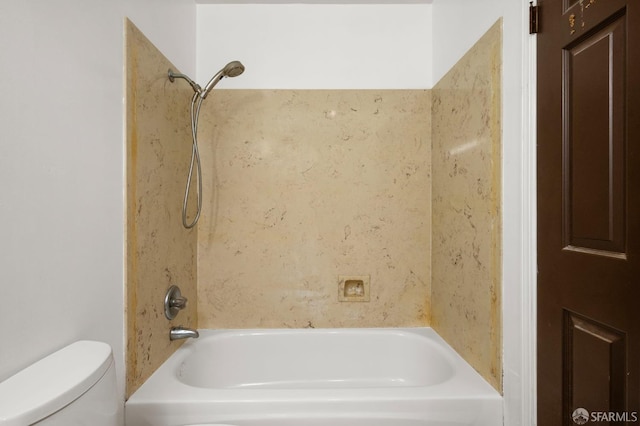 full bathroom with toilet and shower / bathing tub combination