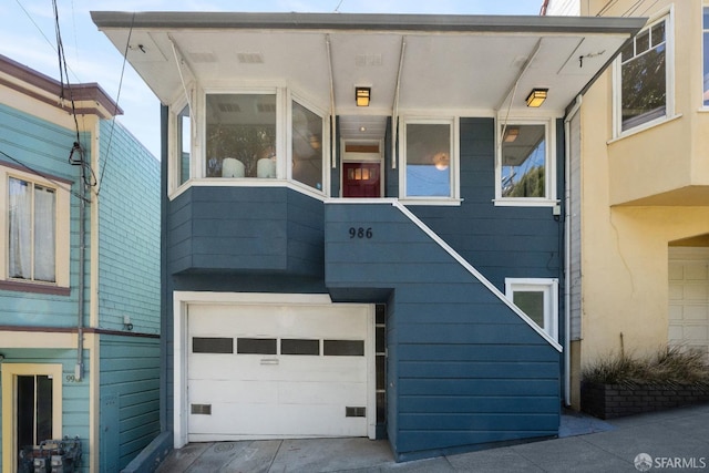 exterior space with an attached garage