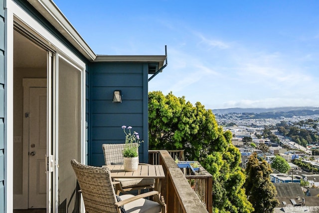 balcony with a mountain view