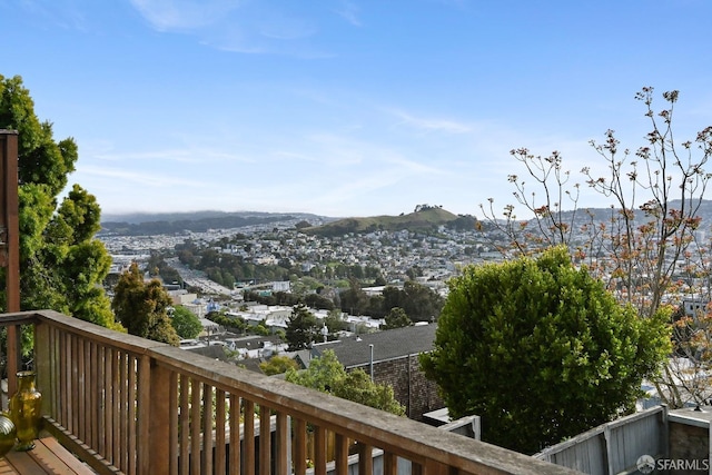 exterior space featuring a mountain view