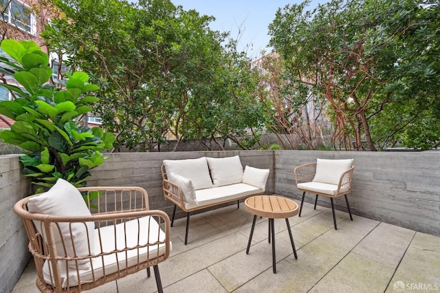 view of patio with an outdoor hangout area