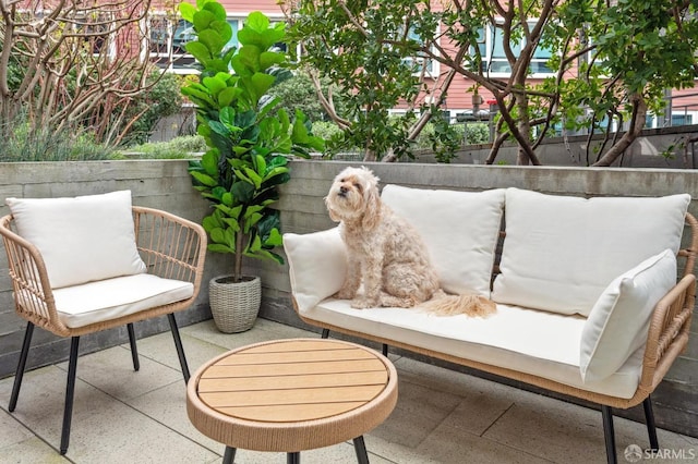 exterior space with outdoor lounge area