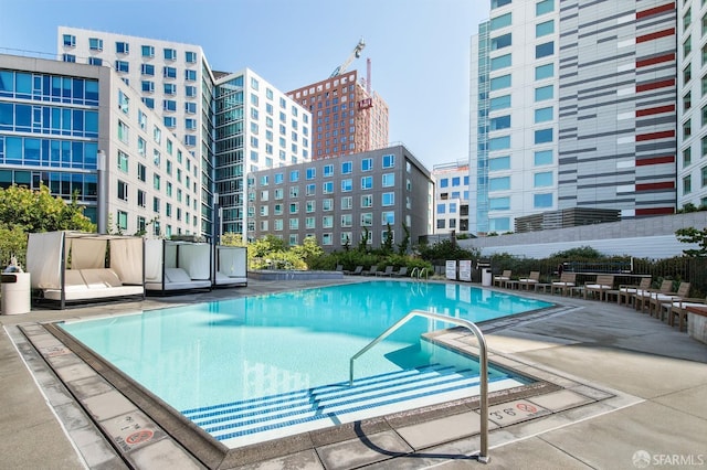 pool featuring a city view