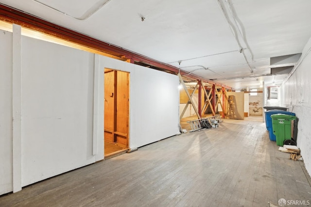 unfinished below grade area with wood finished floors