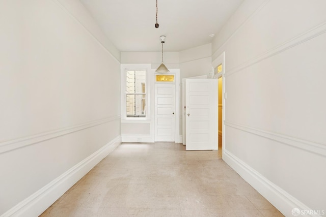 view of unfurnished dining area