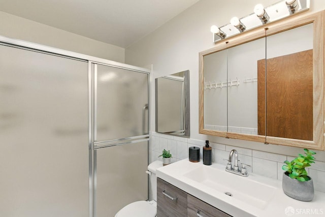 278 7th Ave, San Francisco, CA 94118 - full bathroom featuring vanity, a shower stall, and backsplash