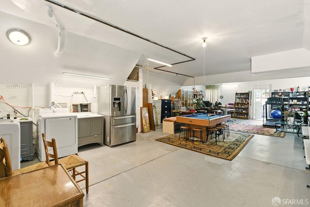 278 7th Ave, San Francisco, CA 94118 - garage with stainless steel refrigerator with ice dispenser and washing machine and dryer